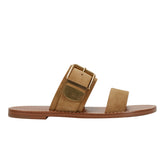Marc Fisher Hallyn Flat Slide Sandal | Brown Suede