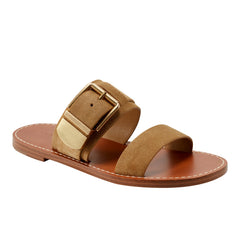 Marc Fisher Hallyn Flat Slide Sandal | Brown Suede