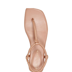 Marc Fisher Maycee Thong Flat Sandal | Natural Leather