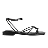 Marc Fisher Mayte Strappy Flat Sandal | Black Leather