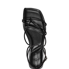 Marc Fisher Mayte Strappy Flat Sandal | Black Leather