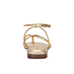 Marc Fisher Mayte Strappy Flat Sandal | Gold Leather