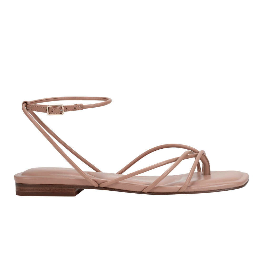 Marc Fisher Mayte Strappy Flat Sandal | Natural Leather