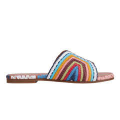 Marc Fisher Nottie Flat Slide Sandal | Blue Multi