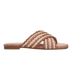 Marc Fisher Nylie Flat Sandal | Natural/Brown