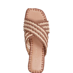Marc Fisher Nylie Flat Sandal | Natural/Brown