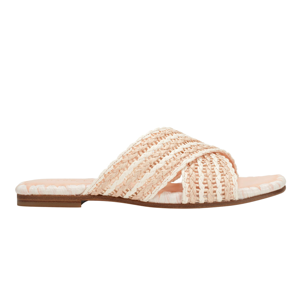Marc Fisher Nylie Flat Sandal | Natural/White