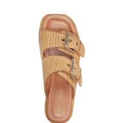 Marc Fisher Poppy Platform Slide Sandal | Natural Raffia