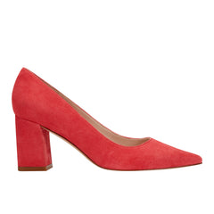 Marc Fisher Zala Block Heel Pointy Toe Pump | Medium Pink Suede