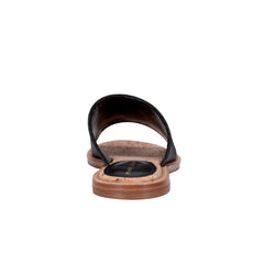 Marc Fisher Grayce Flat Slide Sandal | Black Raffia