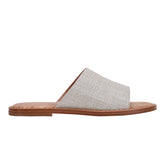 Marc Fisher Grayce Flat Slide Sandal | Light Grey Raffia