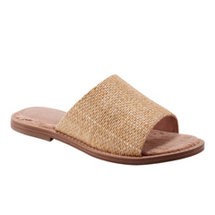 Marc Fisher Grayce Flat Slide Sandal | Natural Raffia