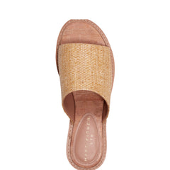 Marc Fisher Grayce Flat Slide Sandal | Natural Raffia