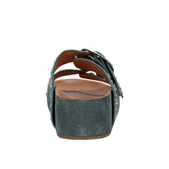 Marc Fisher Sayge Footbed Studded Sandal | Green Suede