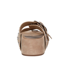 Marc Fisher Sayge Footbed Studded Sandal | Natural Suede
