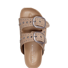 Marc Fisher Sayge Footbed Studded Sandal | Natural Suede