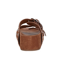 Marc Fisher Sayge Footbed Studded Sandal | Brown Suede