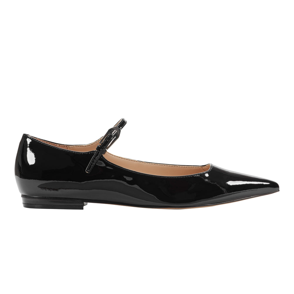 Marc Fisher Trella Mary Jane Flat | Black Patent Leather