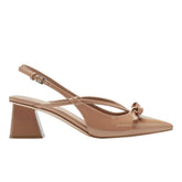 Marc Fisher Laily Bow Slingback Pump | Natural Patent
