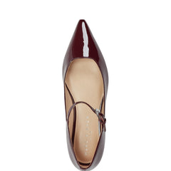 Marc Fisher Trella Mary Jane Flat | Dark Red Patent Leather