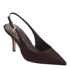 Marc Fisher Dorie Slingback Pump | Dark Brown Leather