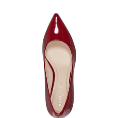 Marc Fisher Zala Block Heel Pointy Toe Pump | Red Patent Leather
