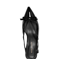 Marc Fisher Laily Bow Slingback Pump | Black Patent