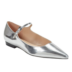Marc Fisher Trella Mary Jane Flat | Silver Metallic