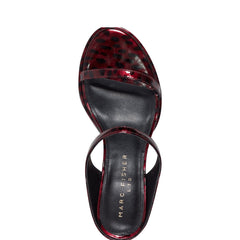 Marc Fisher Alonde Heeled Slide Sandal | Dark Red Patent Leather