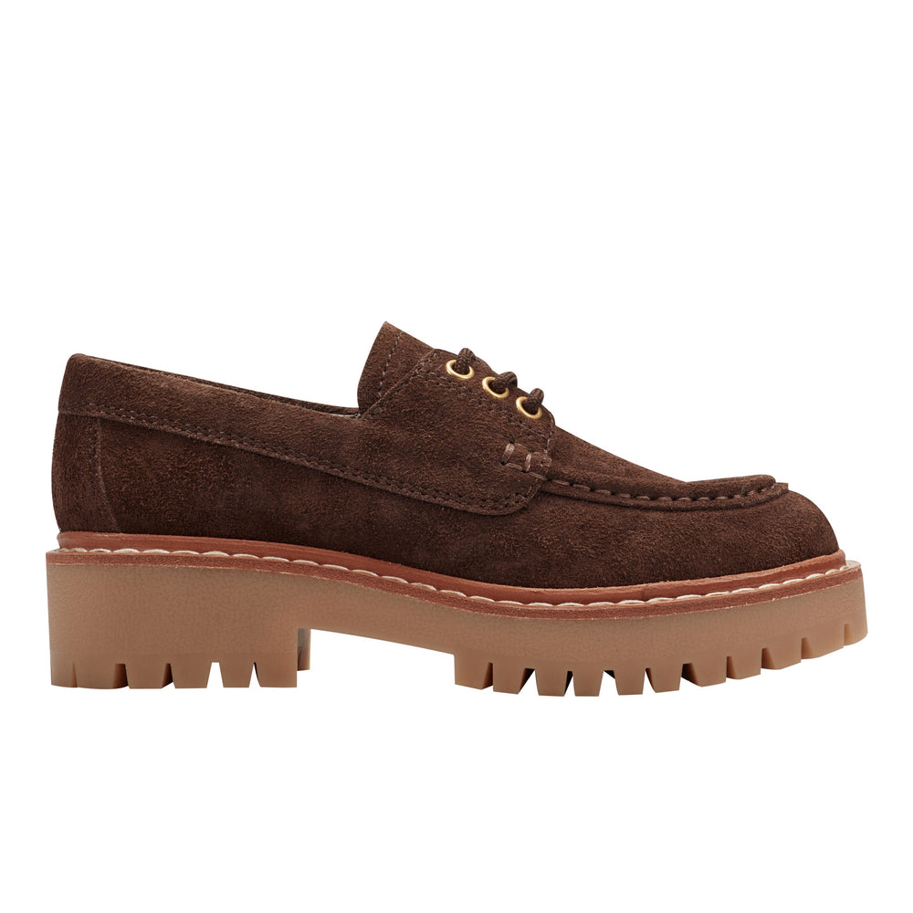 Marc Fisher Nerida Lug Sole Loafer | Brown Suede