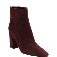 Marc Fisher Novella Block Heel Ankle Bootie | Dark Red Suede
