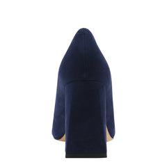 Marc Fisher Minny Block Heel Pump | Navy Suede