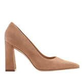 Marc Fisher Minny Block Heel Pump | Medium Natural Suede