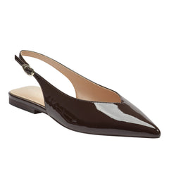 Marc Fisher Gabra Slingback Flat | Brown Patent Leather