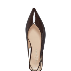Marc Fisher Gabra Slingback Flat | Brown Patent Leather