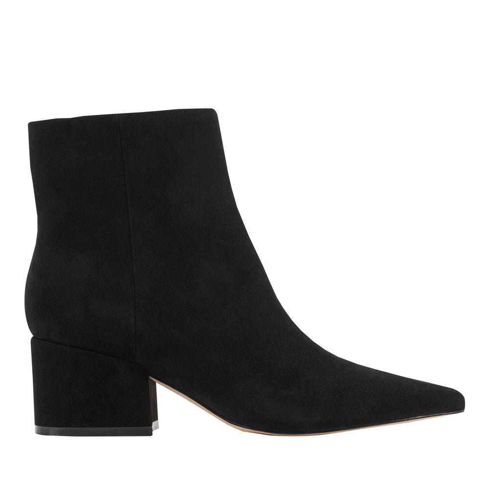 Marc Fisher Alfie Block Heel Ankle Bootie | Black Suede