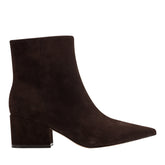 Marc Fisher Alfie Block Heel Ankle Bootie | Dark Brown Suede