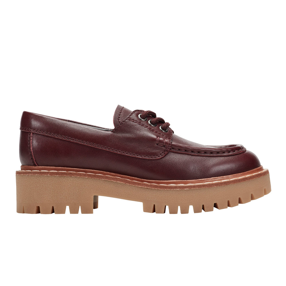 Marc Fisher Nerida Lug Sole Loafer | Dark Red Leather
