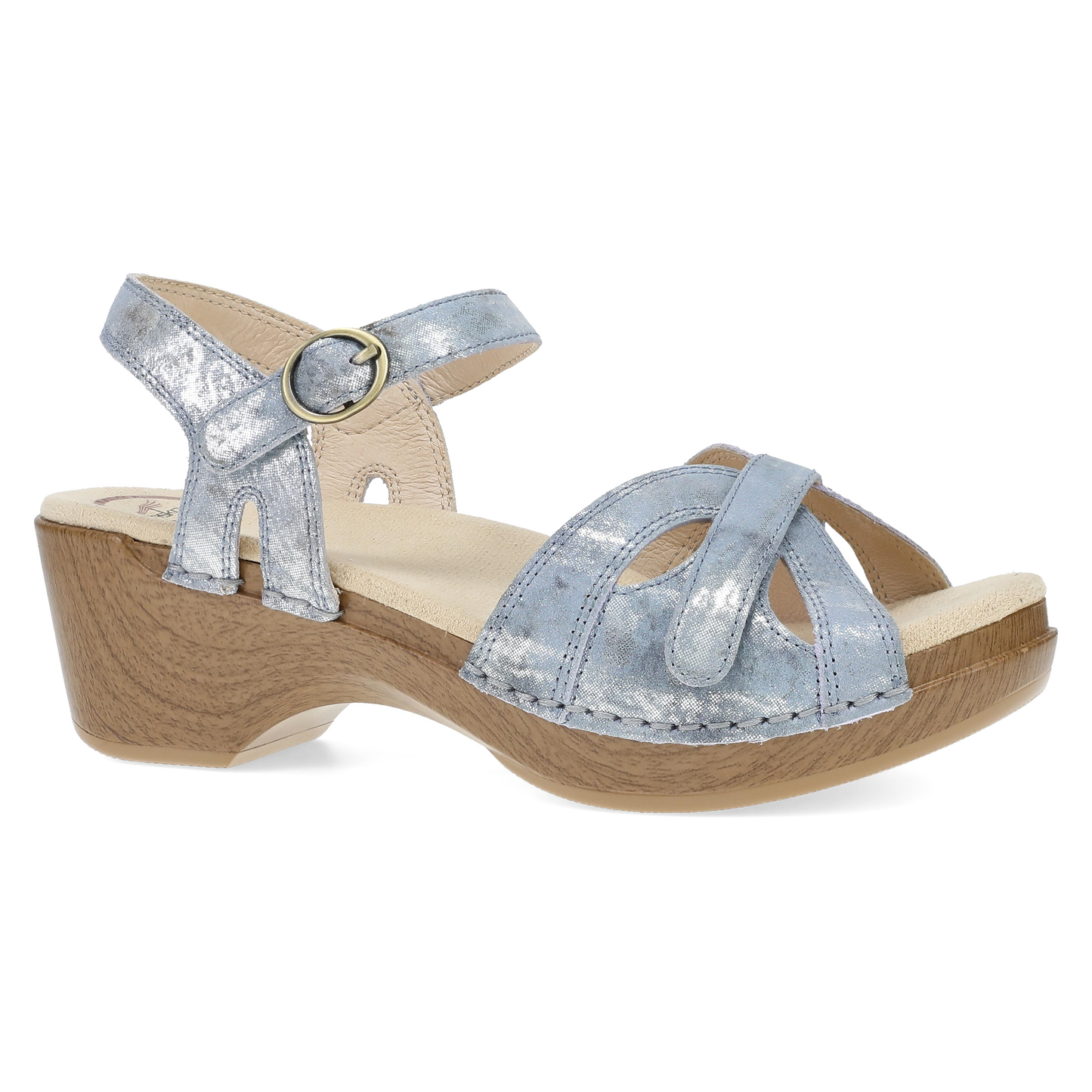 Distressed Denim Sandal,36