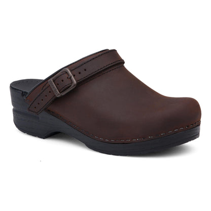 Antique Brown Oiled Mule,36