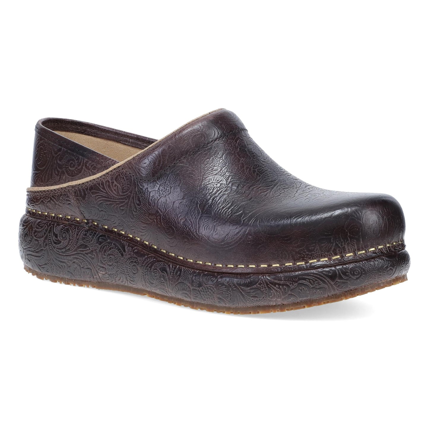 Dansko Platform Pro Brown Tooled