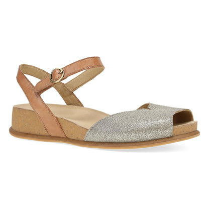Platino/Tan Leather Sandal,36