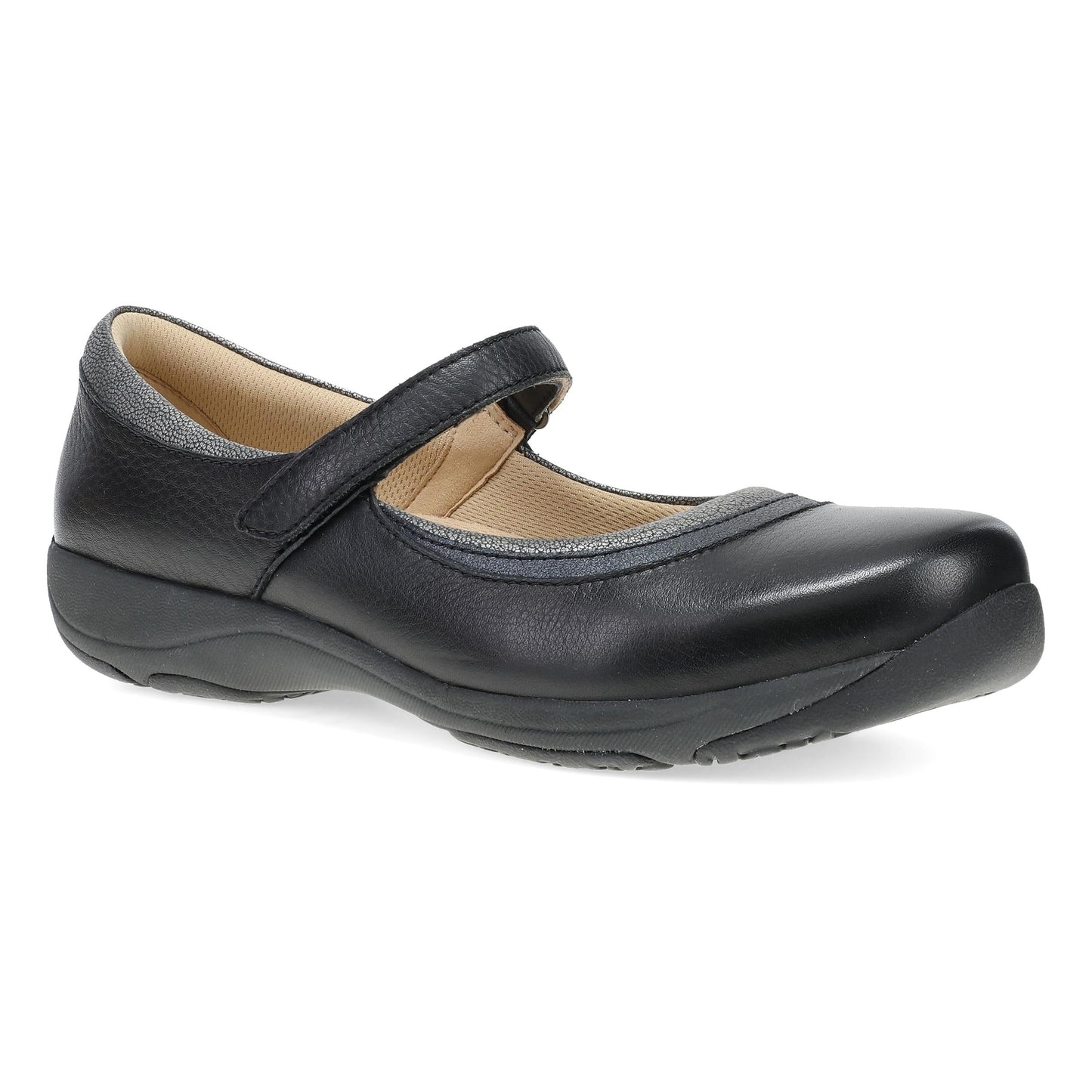Black Leather Mary Jane,36