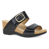 Black Burnished Nappa Sandal