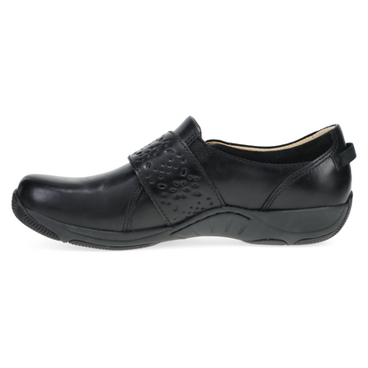 Dansko Sallie Wide Black Waxy Burnished