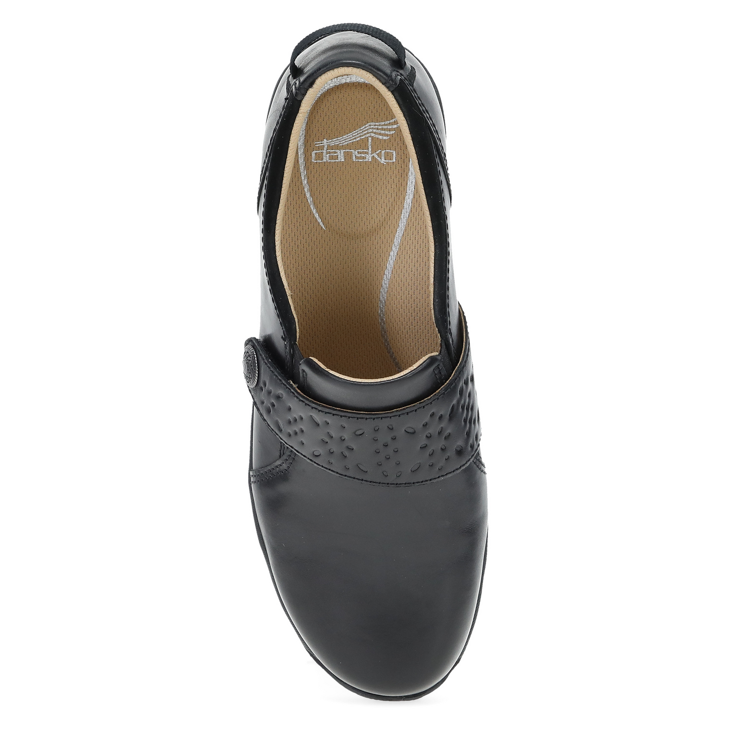 Dansko Sallie Wide Black Waxy Burnished