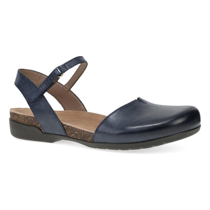 Navy Waxy Burnished Mary Jane,36