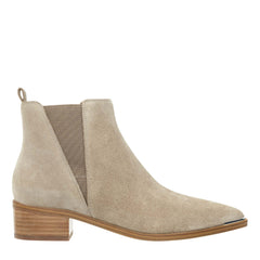 Marc Fisher Yale Pointy Toe Chelsea Bootie | Taupe Suede