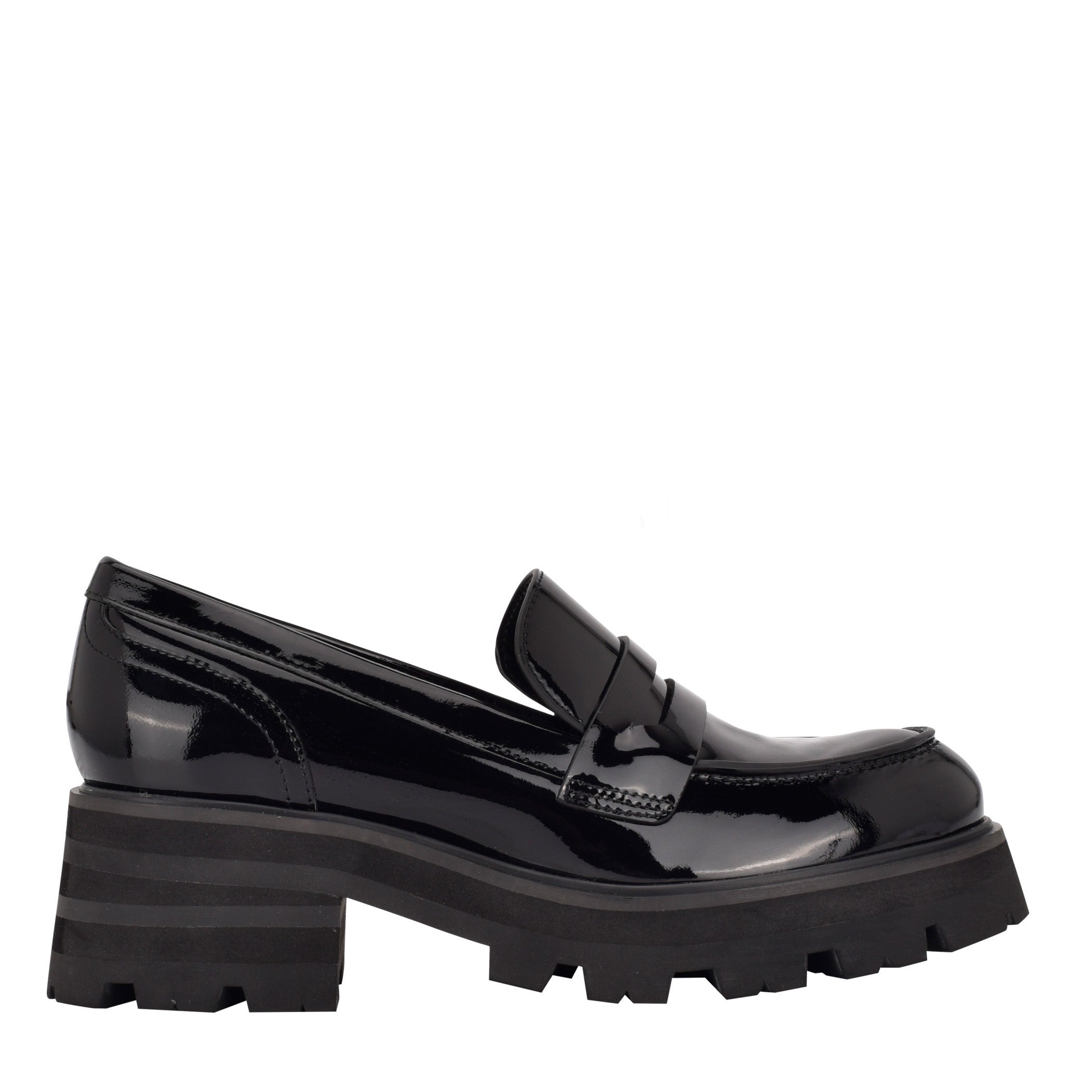 Marc Fisher Latika Lug Sole Loafer | Black Patent