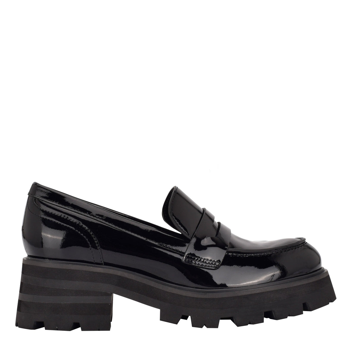 Marc Fisher Latika Lug Sole Loafer | Black Patent